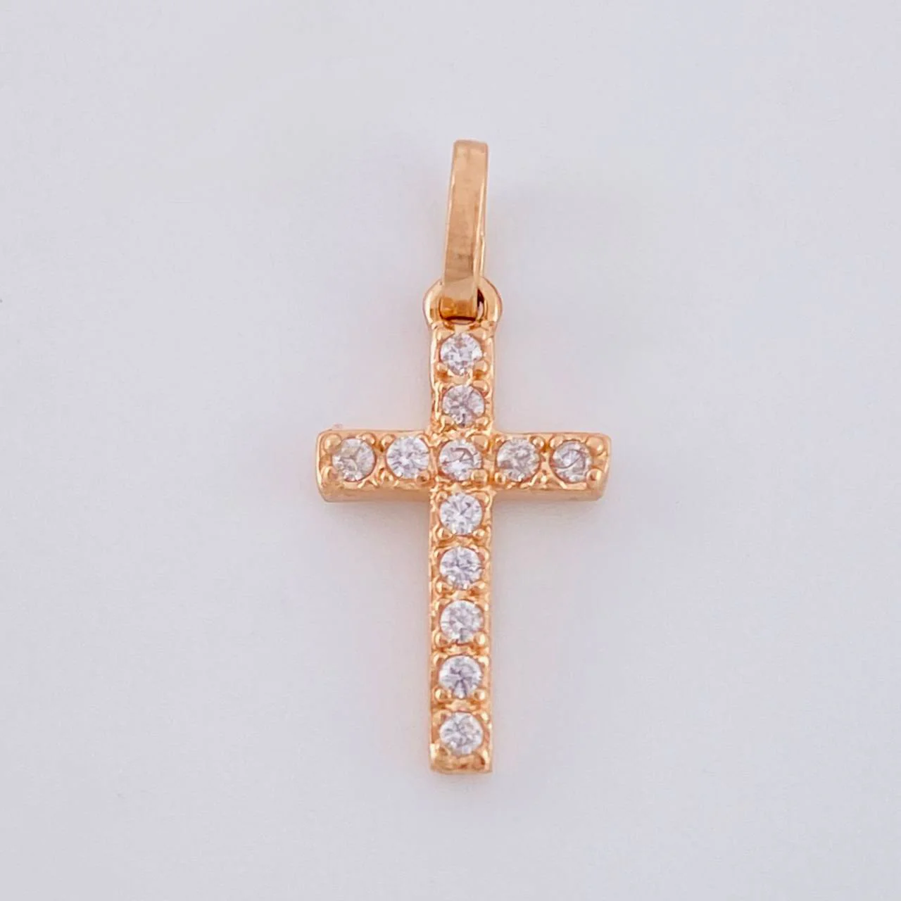 Dije Cruz Tupida 0.85 g / 1.9 cm Oro Rosa 18K - Image 4