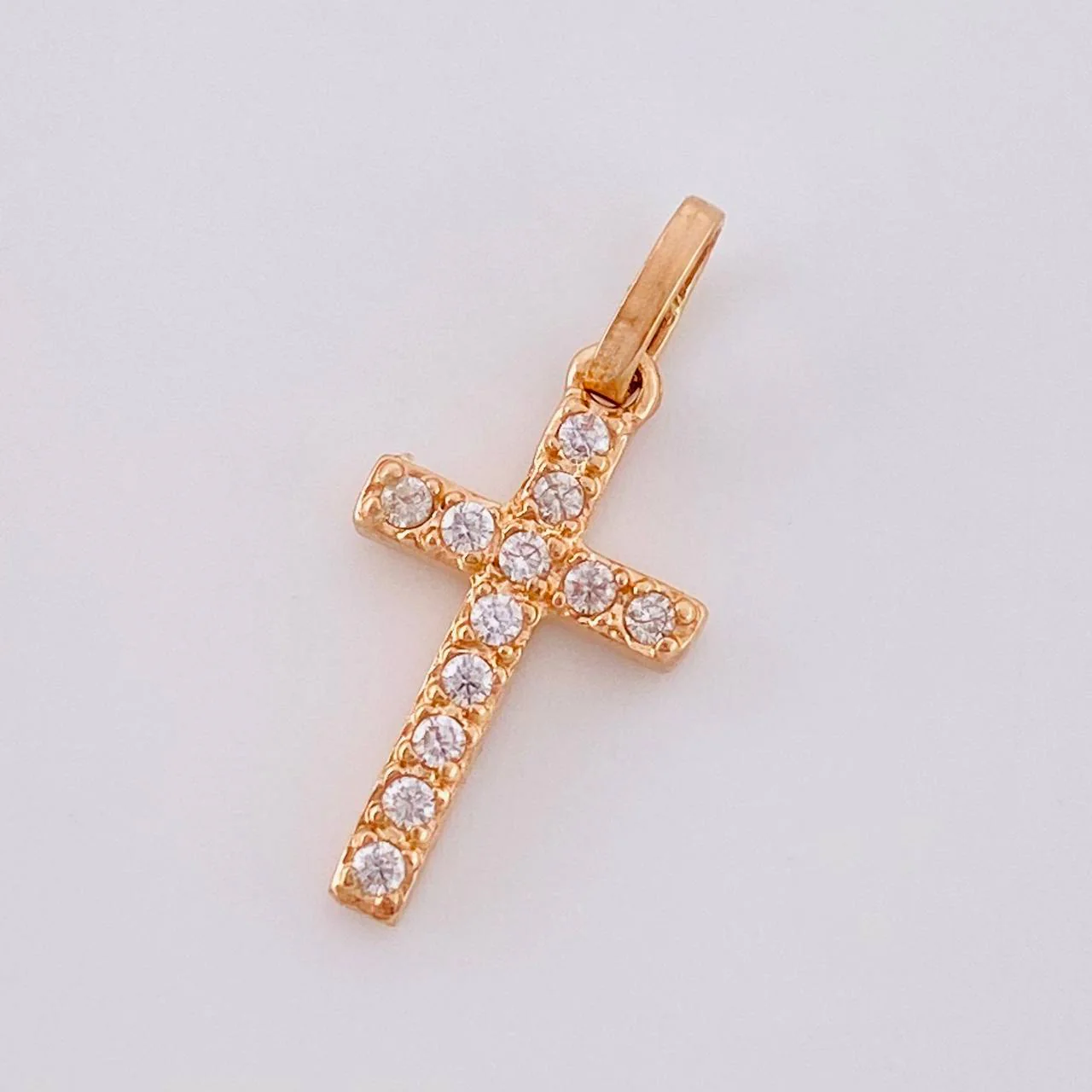 Dije Cruz Tupida 0.85 g / 2 cm Oro Rosa 18K - Image 2