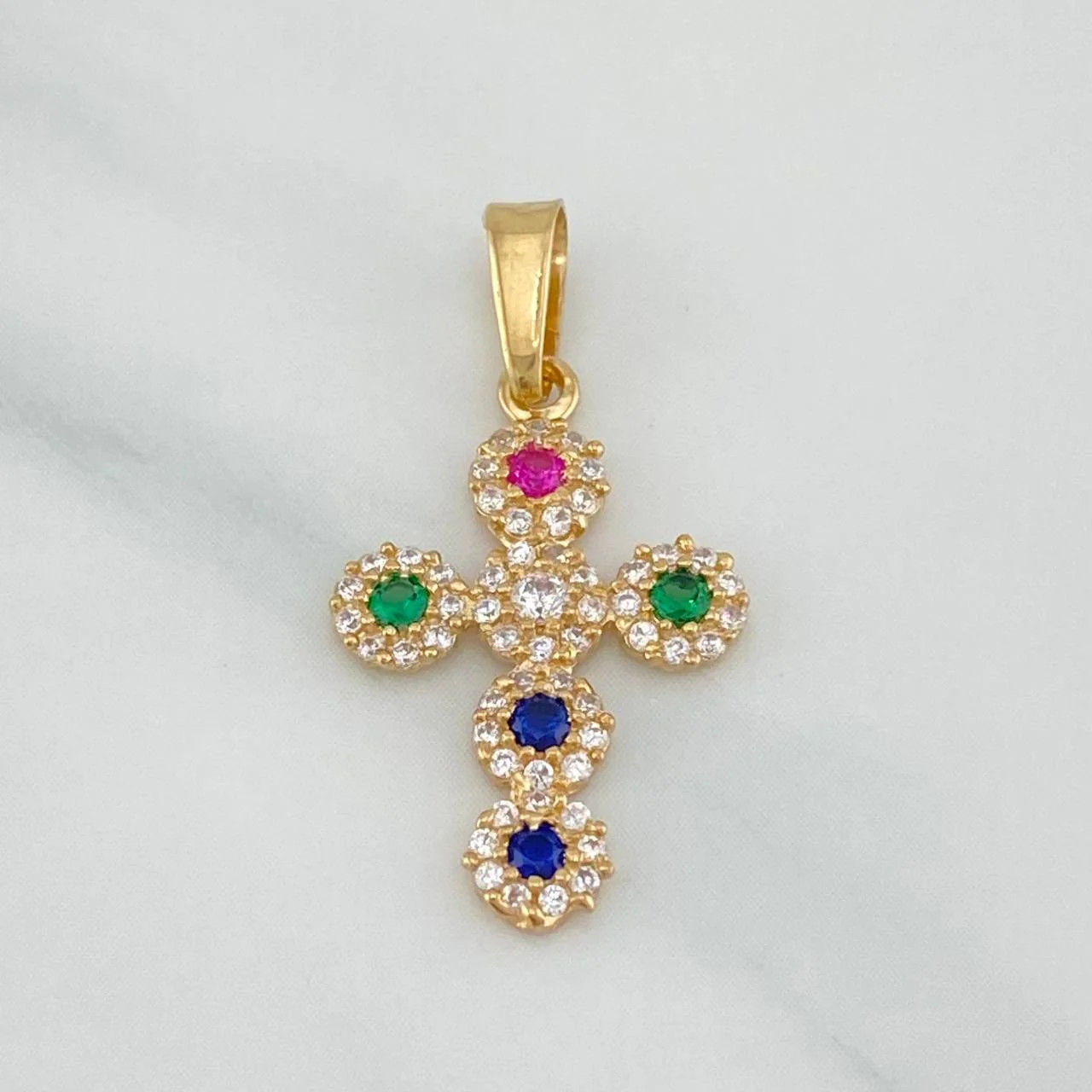 Dije Cruz Tupida 1.4 g / 2.6 cm Oro Amarillo 18K - Image 2