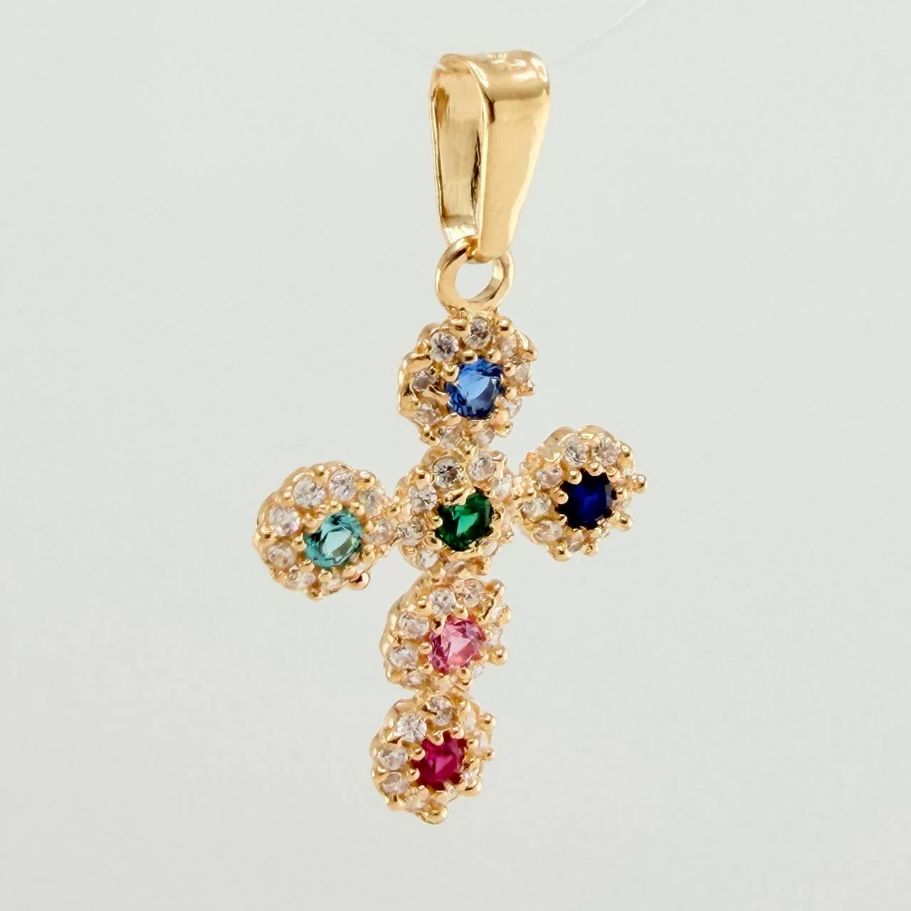 Dije Cruz Tupida 1.45gr / 2.5cm / Oro Amarillo 18K % - Image 2