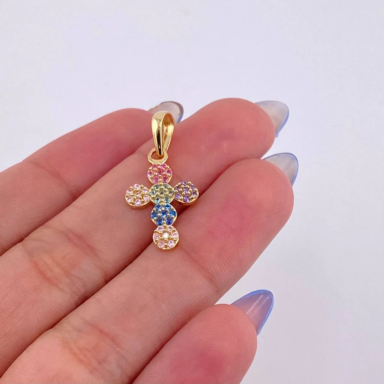 Dije Cruz Tupida 1.65gr / 2.5cm / Oro Amarillo 18K - Image 4