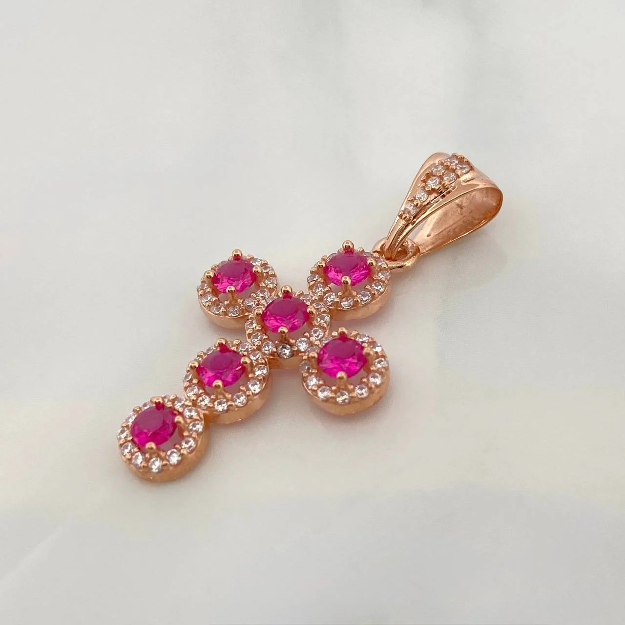 Dije Cruz Tupida 2.45gr / 3.3cm / Oro Rosa 18K $ - Image 3