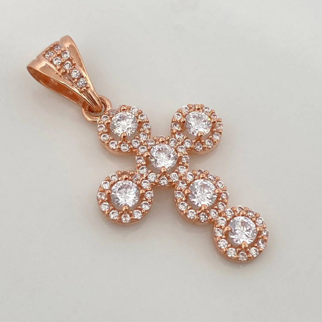 Dije Cruz Tupida 2.45gr / 3.4cm / Oro Rosa 18K % - Image 2