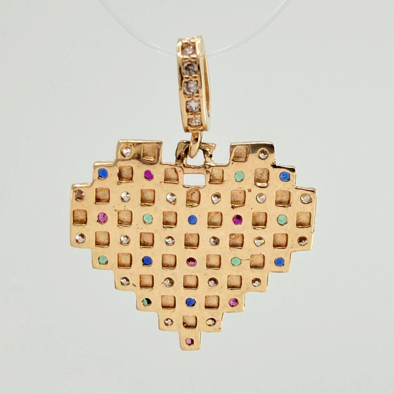 Dije Cuadricula Corazon 2.05gr / 2.2cm / Oro Amarillo 18K - Image 3