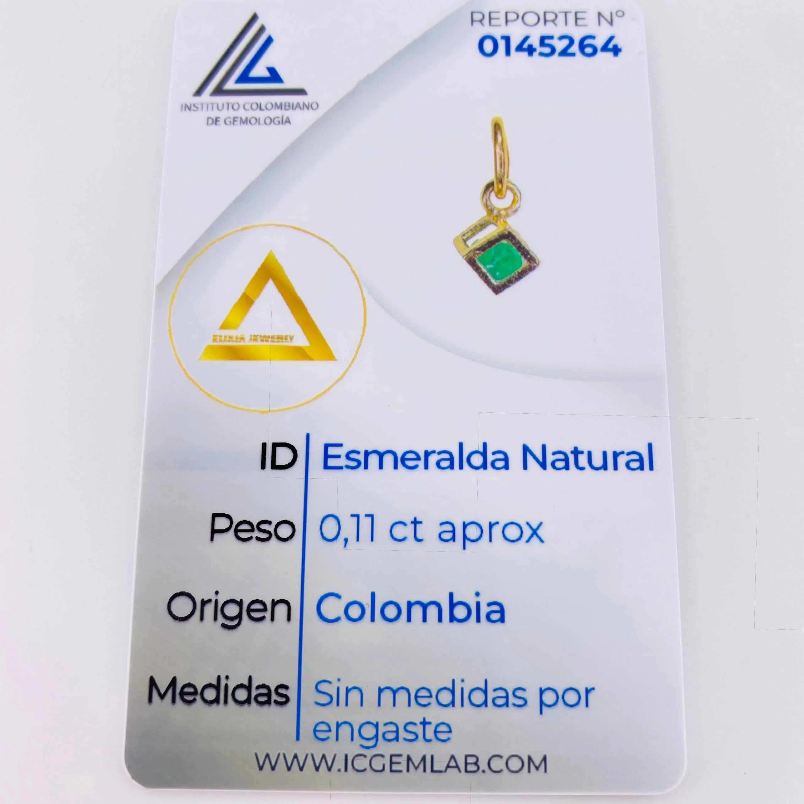 Dije Cubo Mini Esmeralda 11pts 0.35gr / 1.2cm / Oro Amarillo 18K © - Image 5