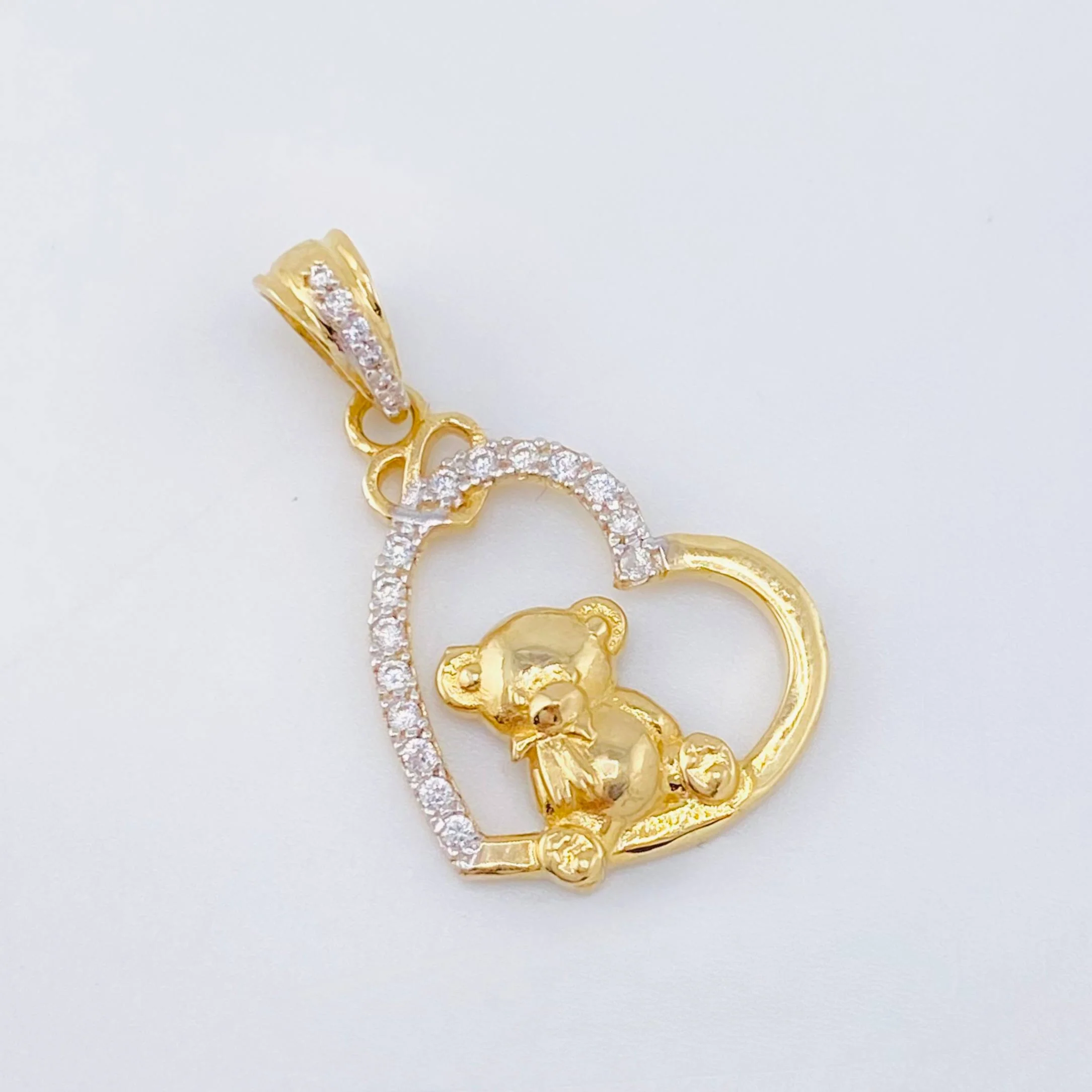 Dije Oso de Peluce 2.4gr / 2.5cm / Dos Oros Amarillo Blanco 18K © - Image 3
