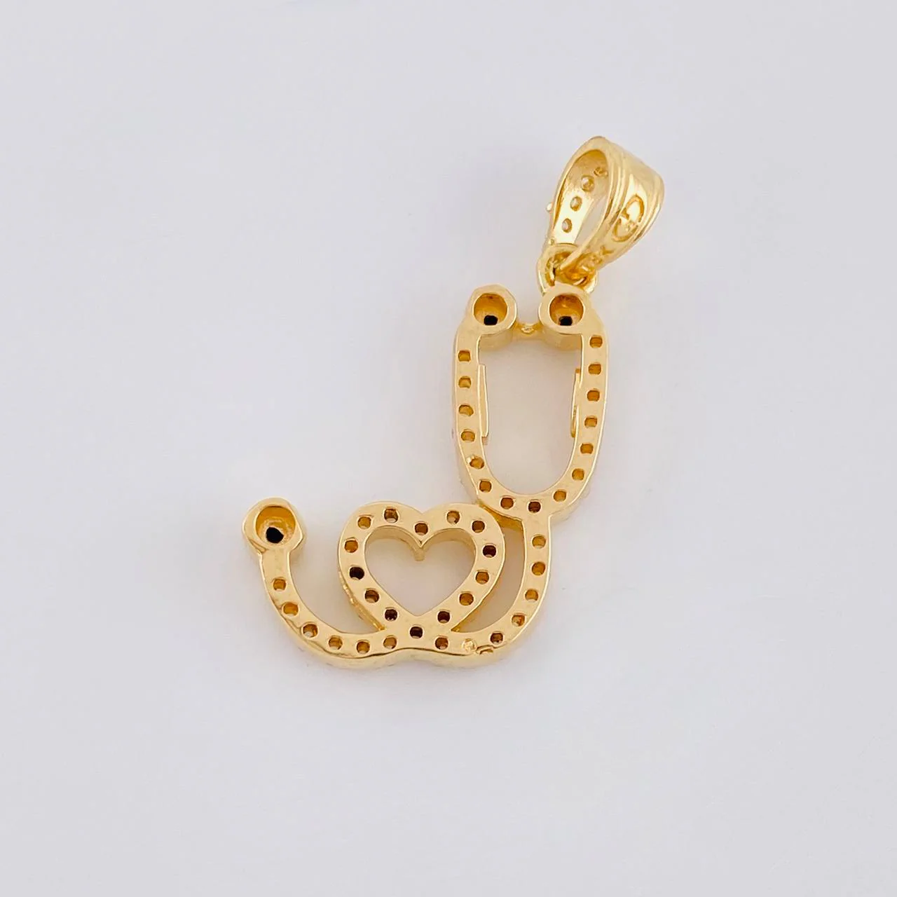 Dije Estetoscopio tupido corazon 2.4g / 2.5cm Oro Amarillo 18K - Image 4