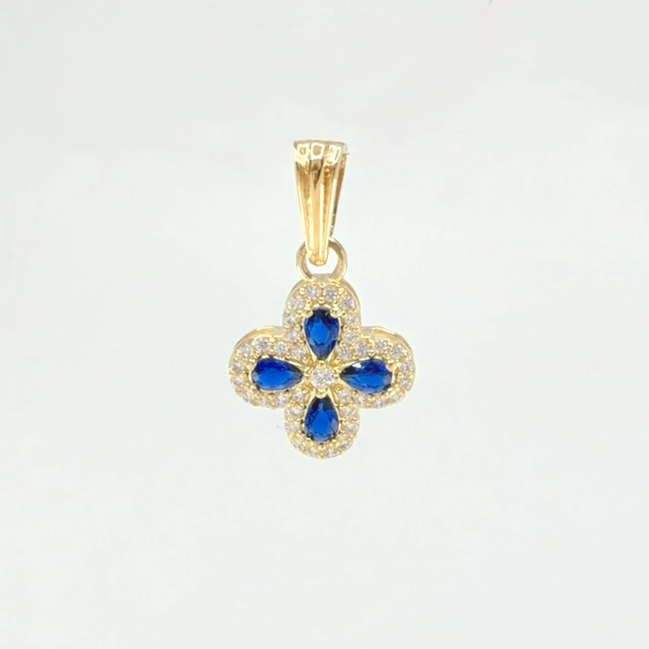 Dije Flor Trebol Tupido 1.1g / 1.7cm Oro Amarillo 18K - Image 2