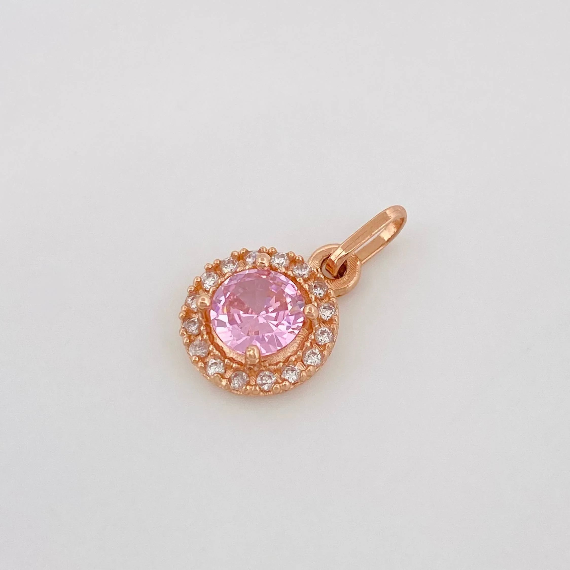 Dije Halo Redondo 1.7 g / 1.6 cm Oro Rosa 18K - Image 3