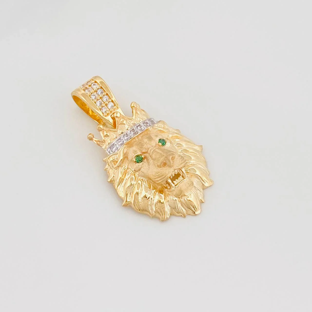 Dije Leon 3.25 g / 2.5 cm Dos Oros Amarillo Blanco 18K - Image 2