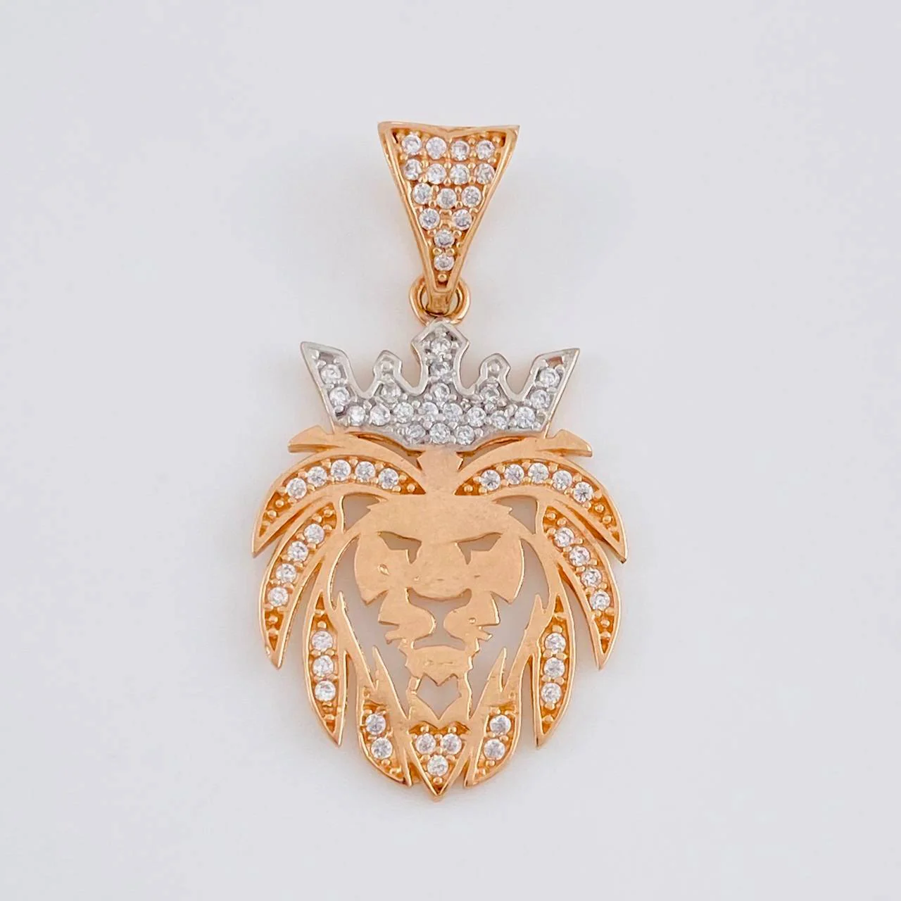 Dije León 3 g / 3.3 cm Dos Oros Blanco Rosa 18K