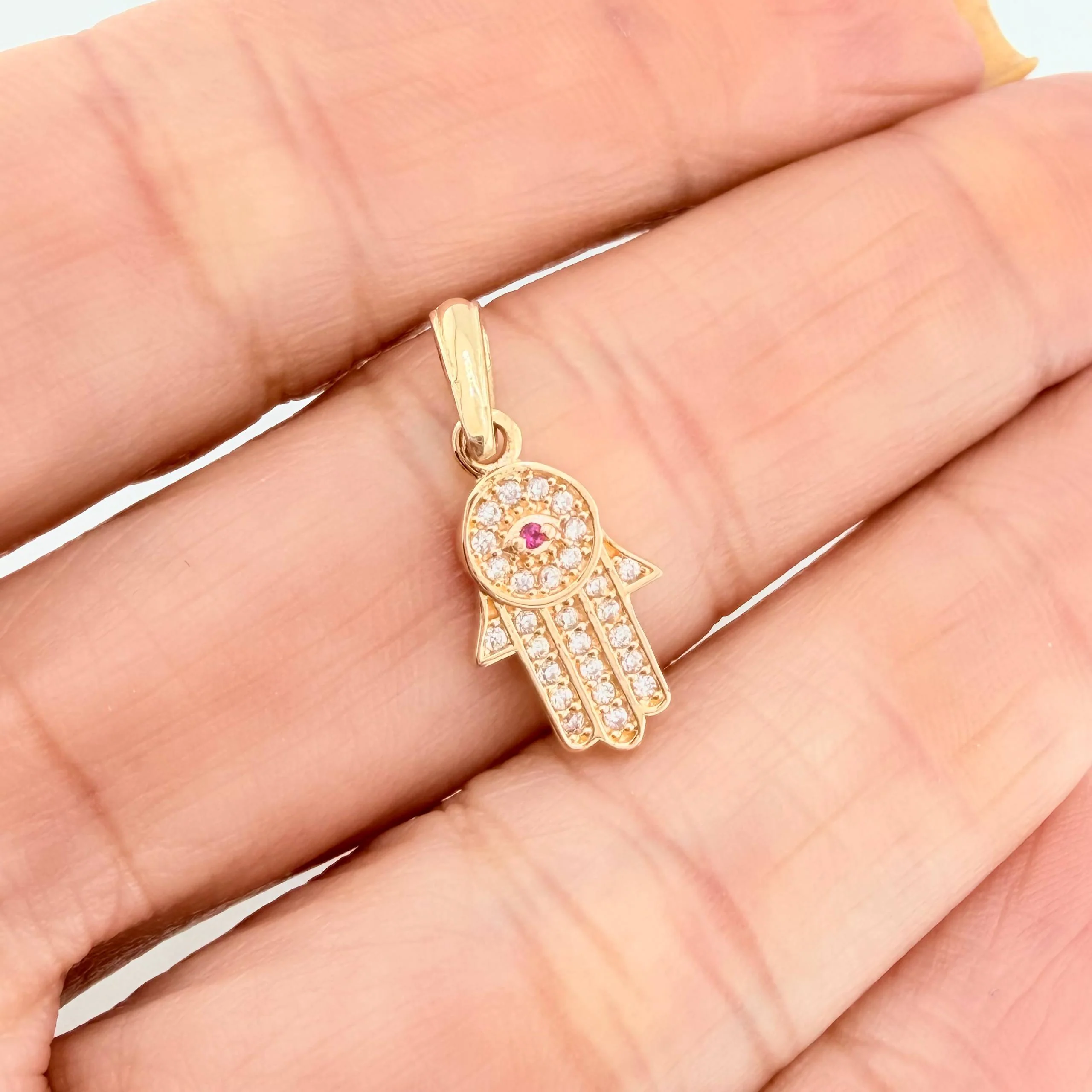 Dije Mano Hamsa 1.2 g / 2.1 cm Oro Amarillo 18K - Image 4
