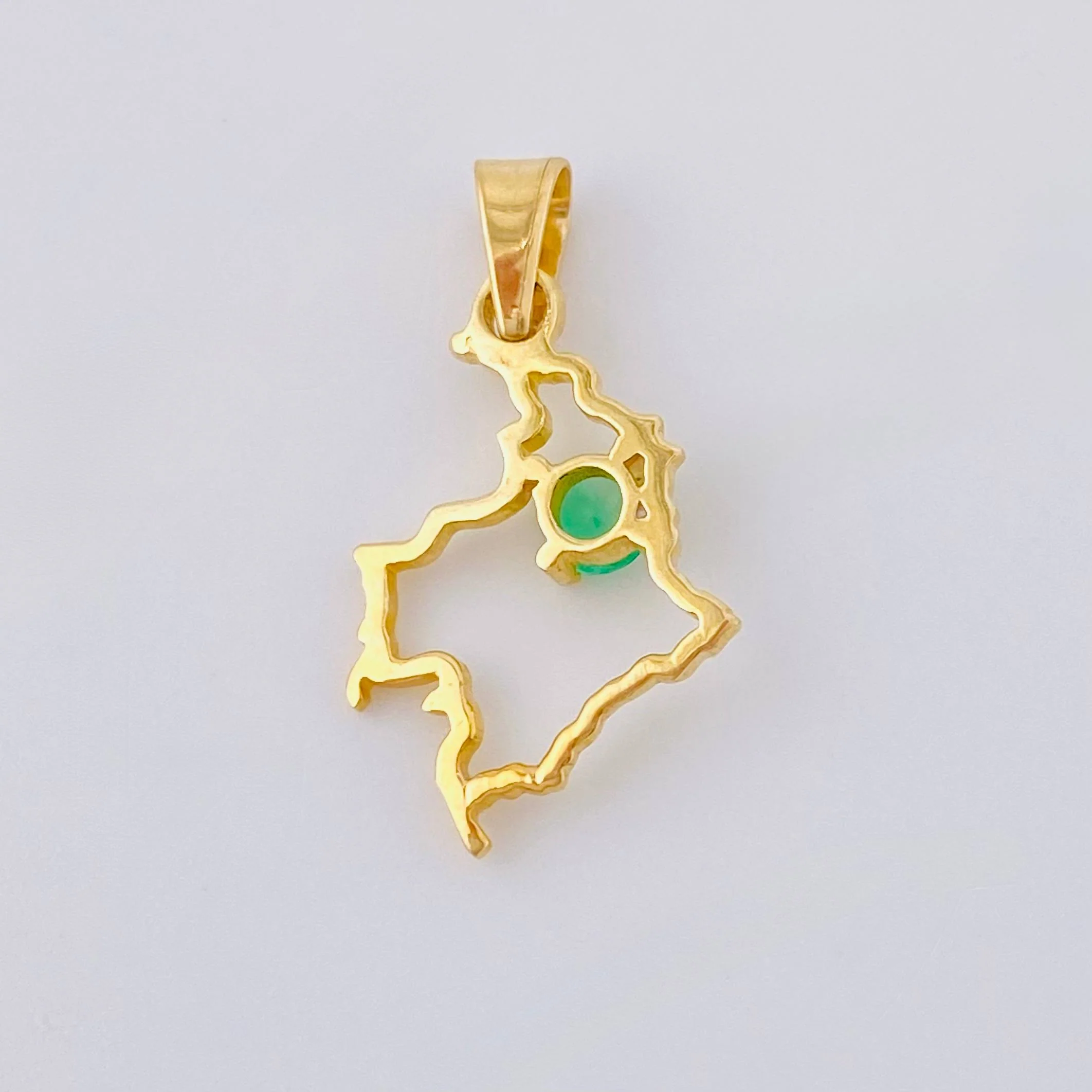 Dije Mapa De Colombia Esmeralda 11Pts 0.75 g / 2.1 cm Oro Amarillo 18K - Image 3