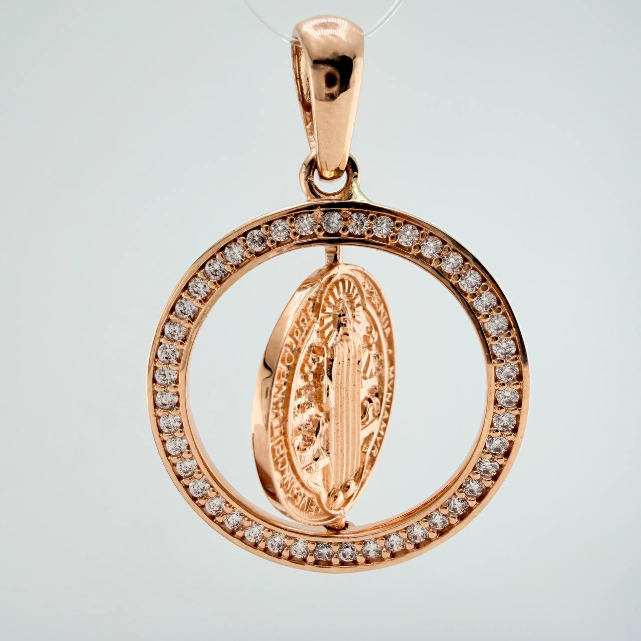 Dije Medalla San Benito 4.75gr / 3.2cm / Oro Rosa 18K $ - Image 2