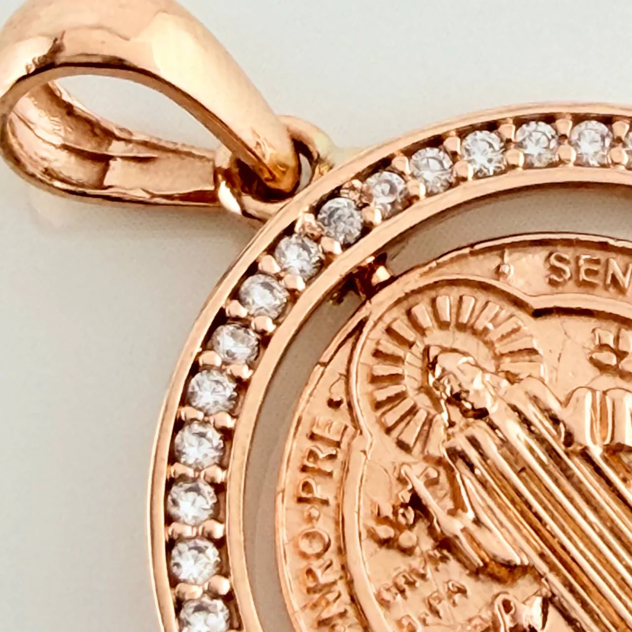 Dije Medalla San Benito 4.75gr / 3.2cm / Oro Rosa 18K $ - Image 5