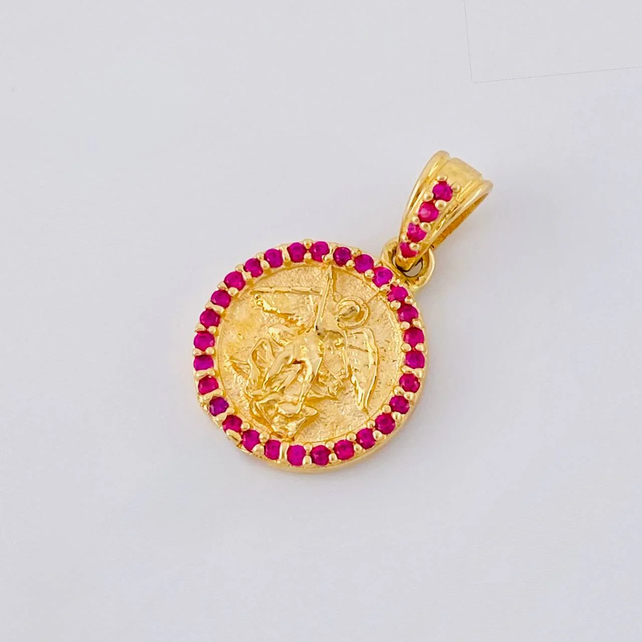 Dije Medalla San Miguel 1.75 g / 1.8 cm Oro Amarillo 18K - Image 3