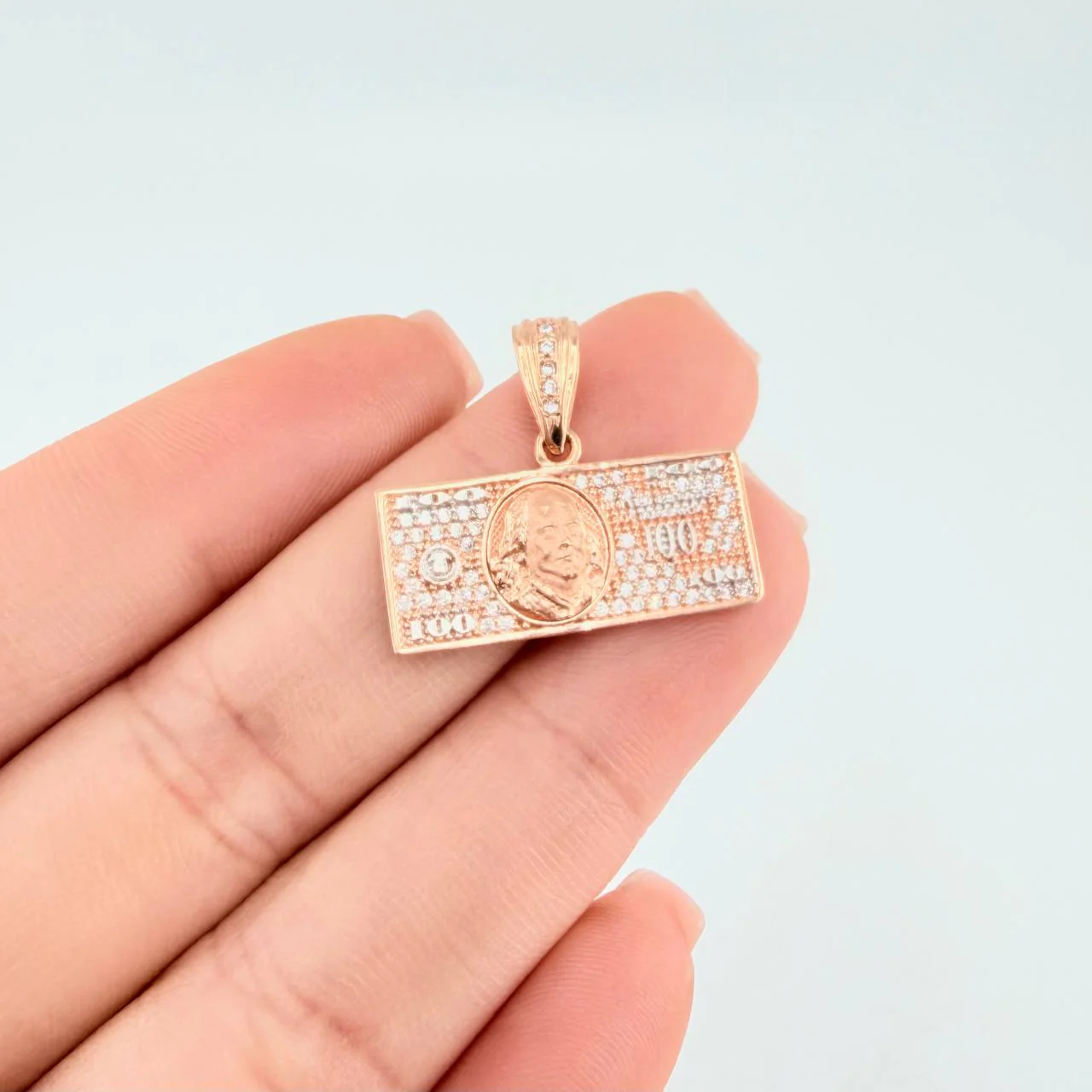 Dije One Dólar 3.7 g / 2.1 cm Dos Oros Blanco Rosa 18K - Image 5
