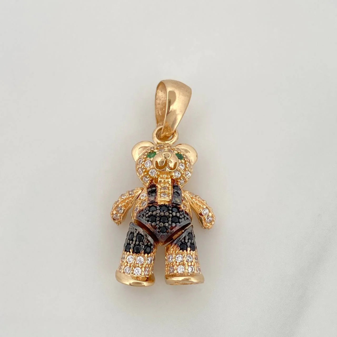 Dije Oso Articulado 5.1 g / 3 cm Dos Oros Negro Amarillo 18K - Image 3