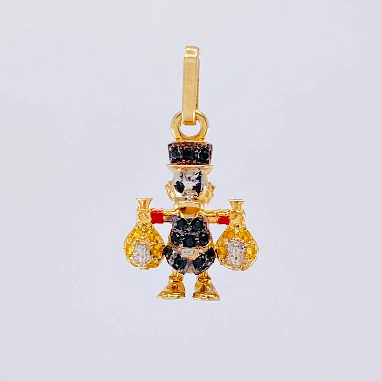 Dije Pato Bolsa Dinero 1.55 g / 2.2 cm Dos Oros Amarillo Blanco 18K - Image 2