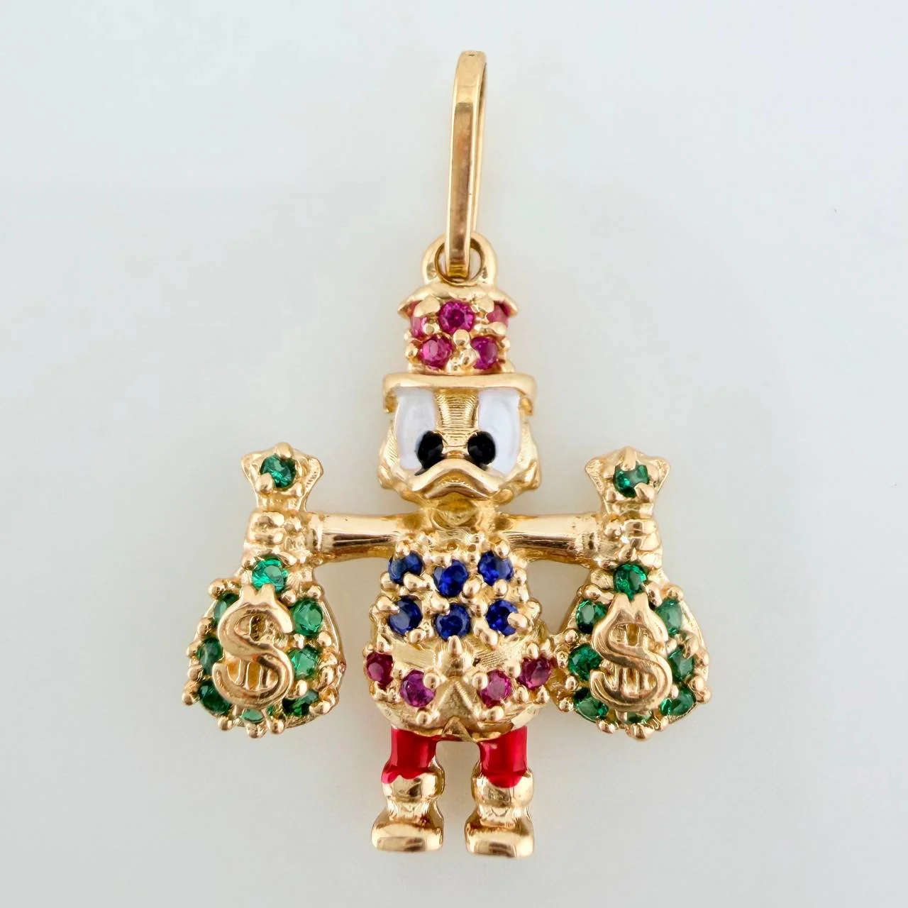 Dije Pato Bolsas de Dinero 1.65gr / 2.3cm / Oro Amarillo 18K &