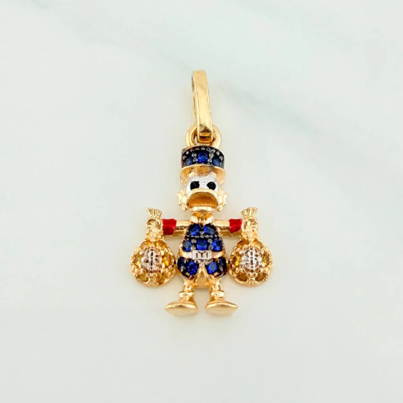Dije Pato Bolsas Dinero 1.5 g / 2.2 cm Tres Oros 18K