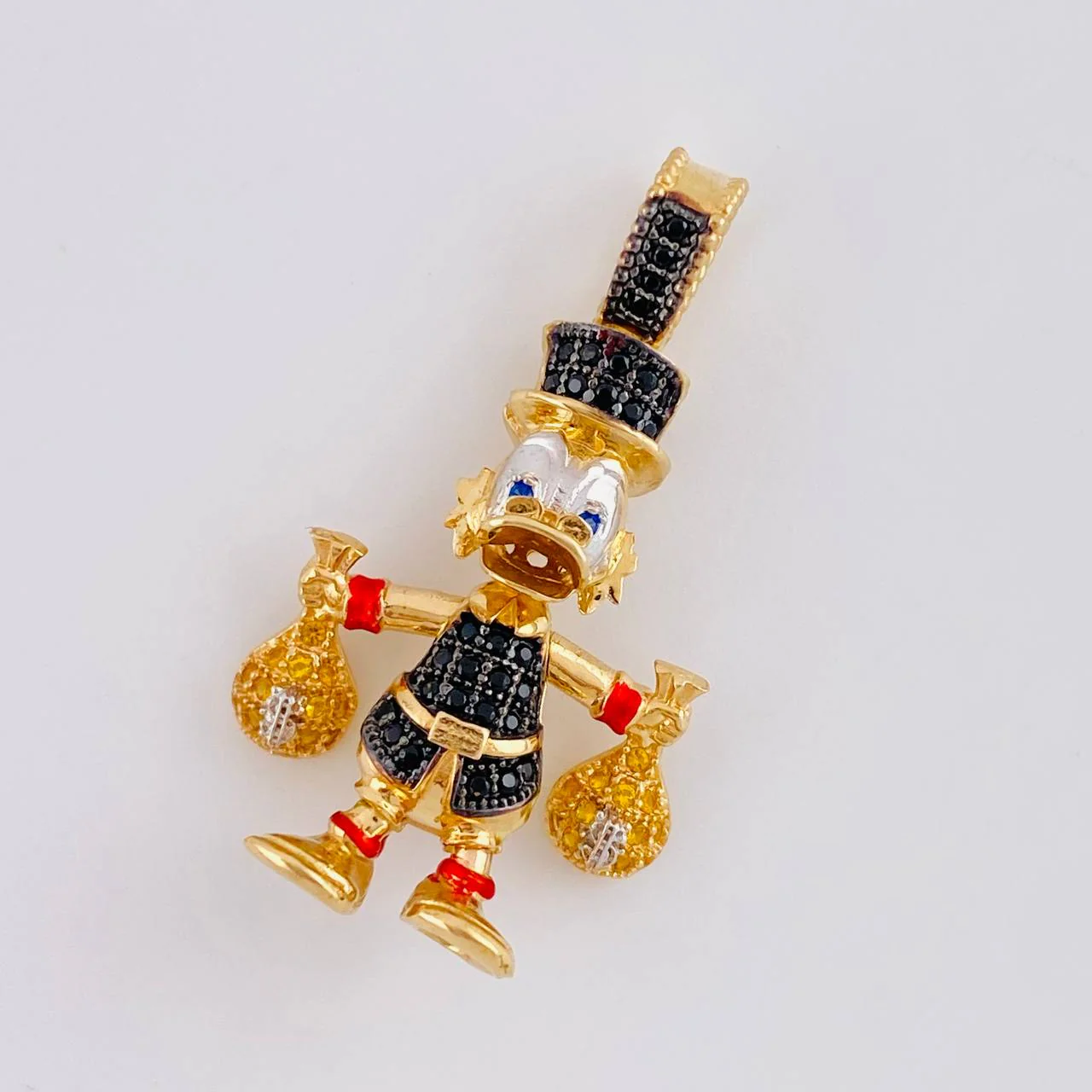 Dije Pato Bolsas Dinero 6g / 3.5cm Dos Oros Amarillo Blanco 18K - Image 3