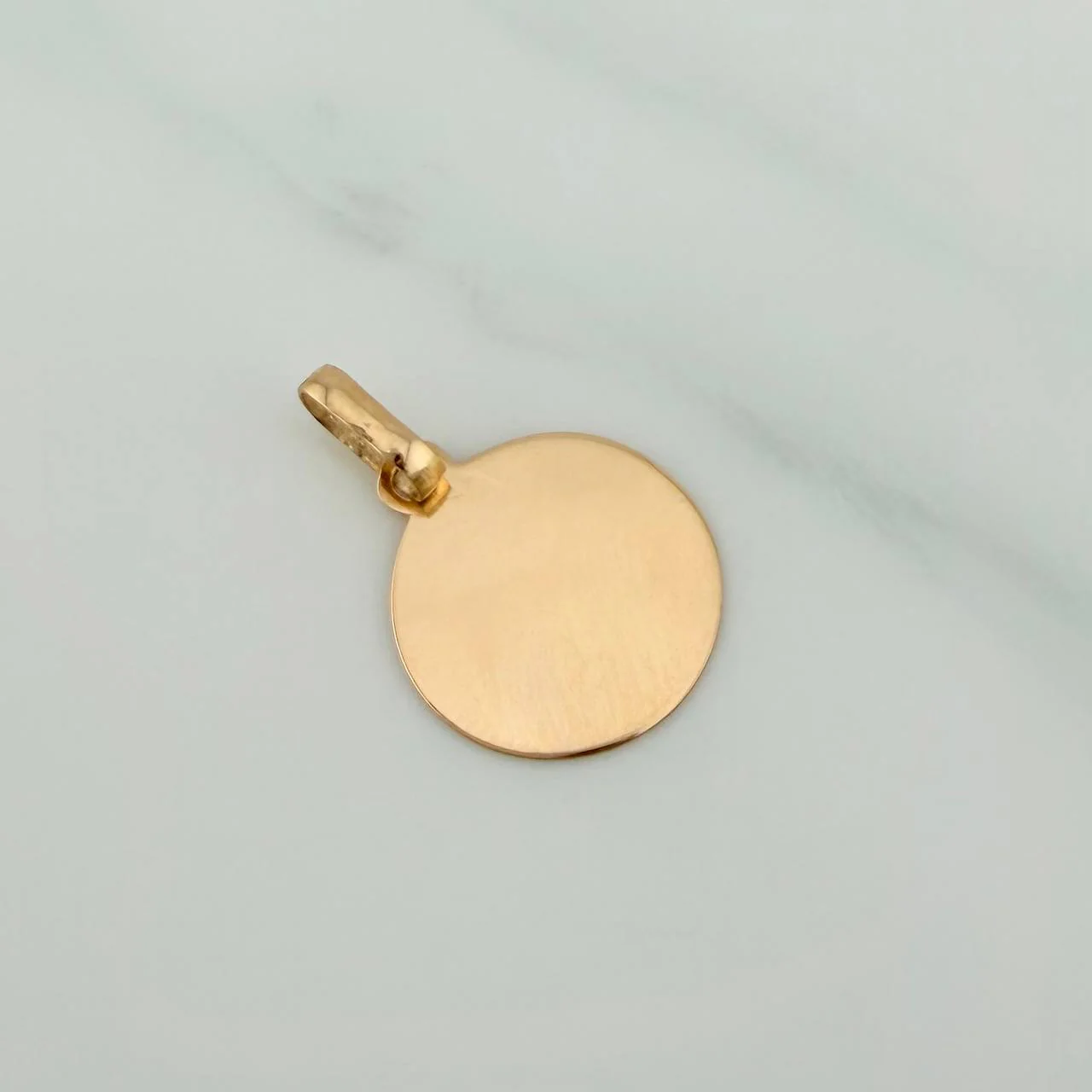 Dije Placa Circular 0.45gr / 1.8cm / Oro Amarillo 18K % - Image 2