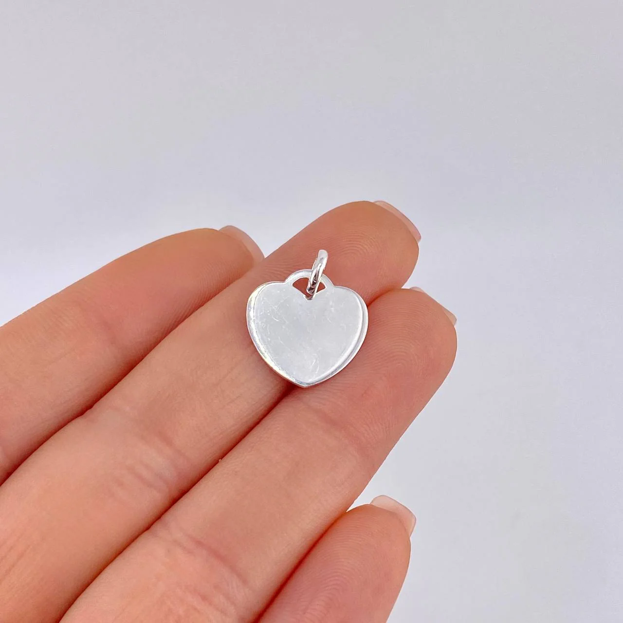 Dije Placa Corazón 1.35 g / 1.8 cm Plata 925 - Image 4