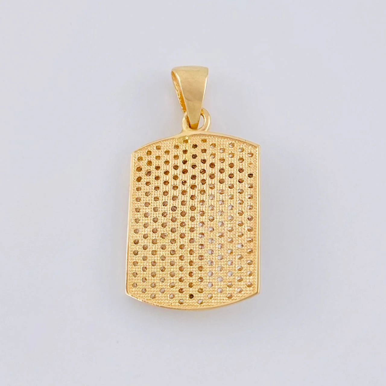 Dije Placa Cristo Señor De Los Milagros 4.4 g / 3 cm Dos Oros Negro Amarillo 18K - Image 4