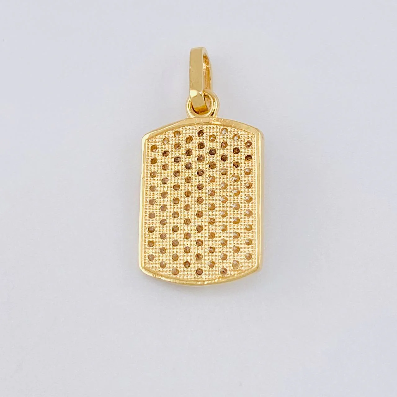 Dije Placa Cristo Señor De Los Milagros 4.55 g / 2.2 cm Dos Oros Negro Amarillo 18K - Image 4