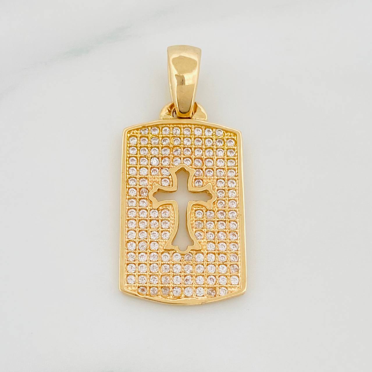 Dije Placa Cruz 3.3 g / 3 cm Oro Amarillo 18K