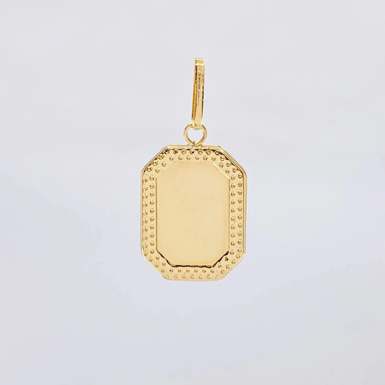 Dije Placa Marco Bordeado 0.8 g / 2.7 cm Oro Amarillo 18K - Image 2
