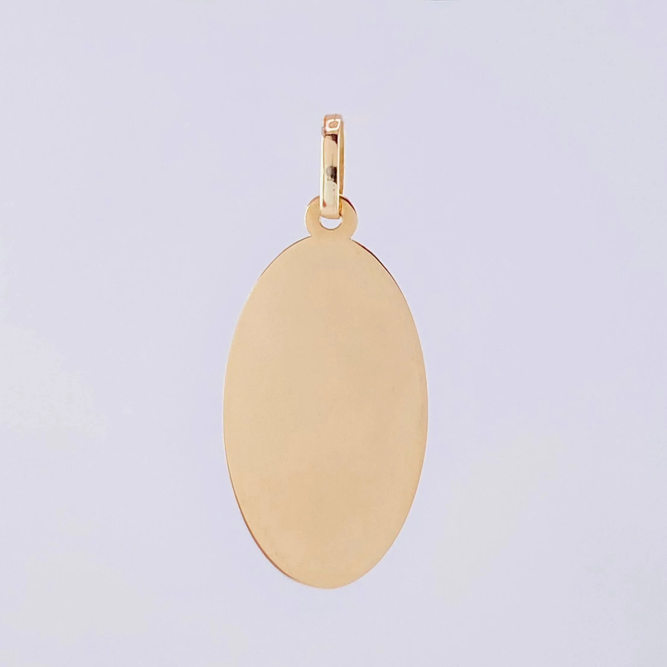 Dije Placa Ovalada 0.75g / 2.9cm Oro Amarillo 18K - Image 2