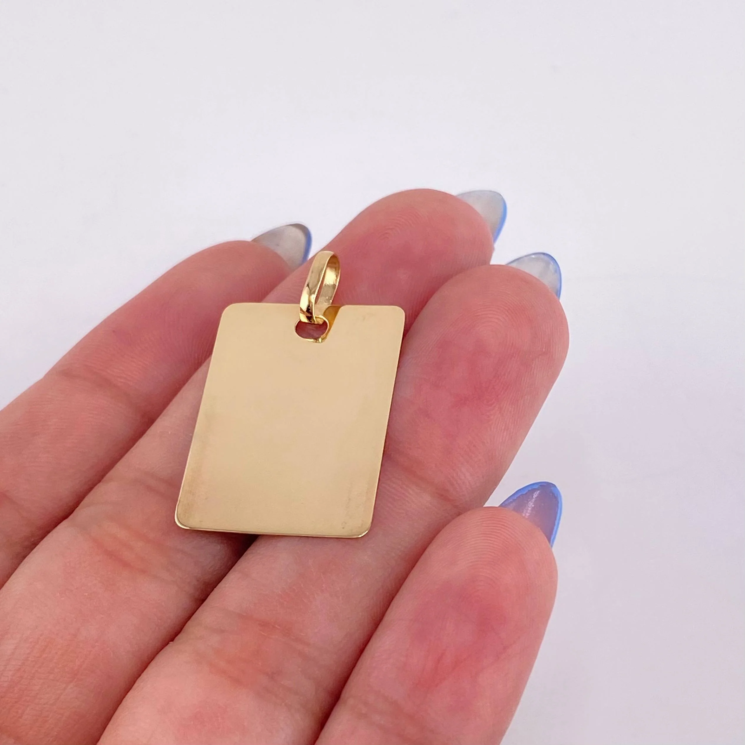 Dije Placa Rectangular 1.6gr / 3cm / Oro Amarillo 18K © - Image 4