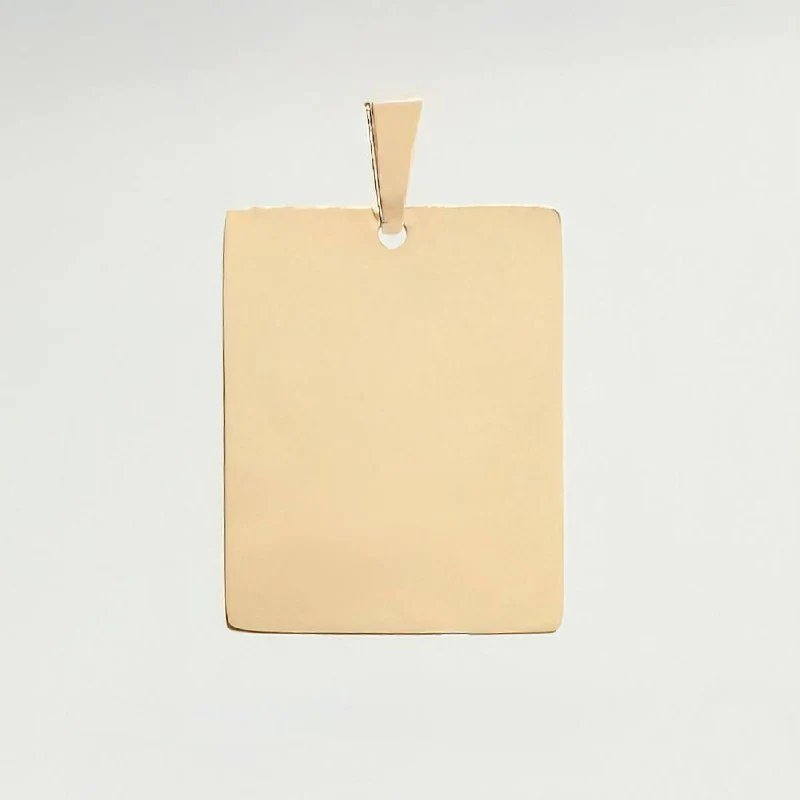 Dije Placa Rectangular 1.9gr / 2.9cm / Oro Amarillo 18K ©