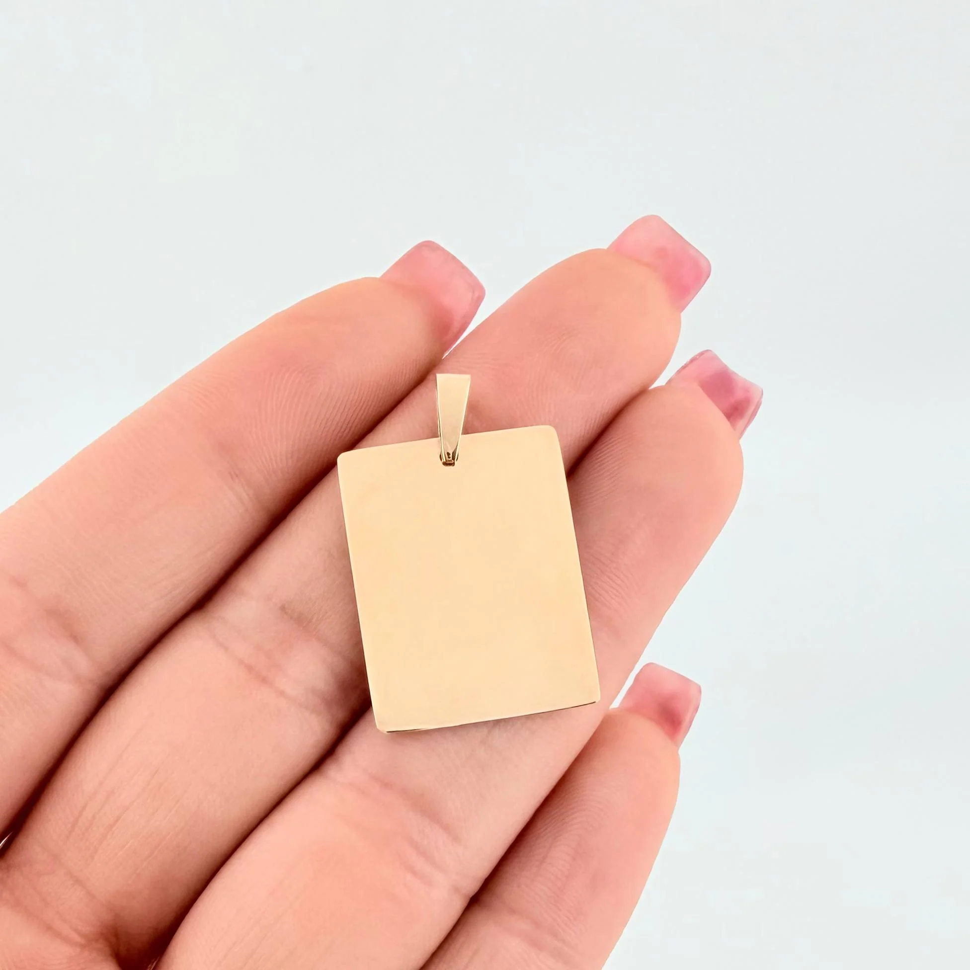 Dije Placa Rectangular 1.9gr / 2.9cm / Oro Amarillo 18K - Image 4