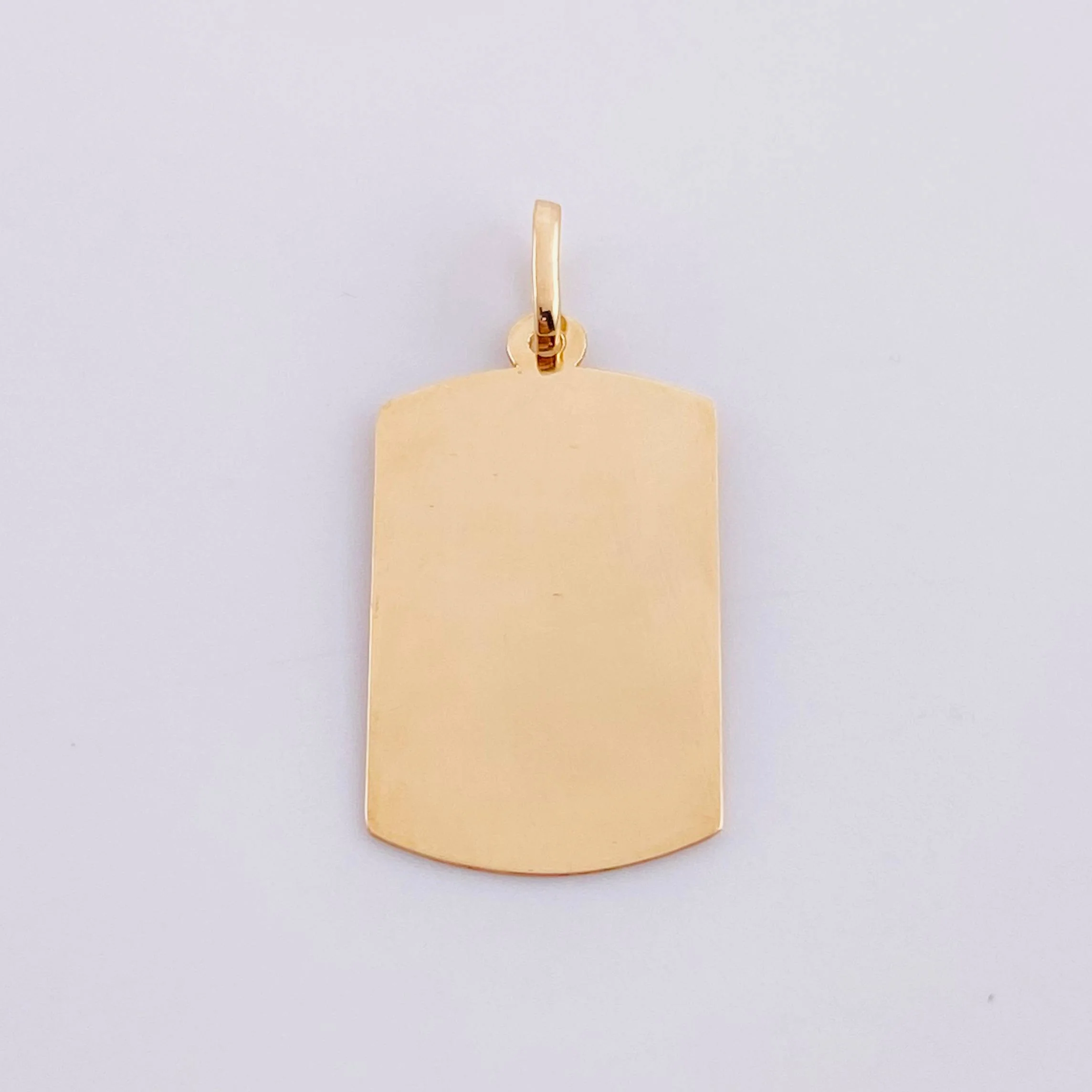 Dije Placa Rectangular Ovalada 0.75g / 2.5cm Oro Amarillo 18K