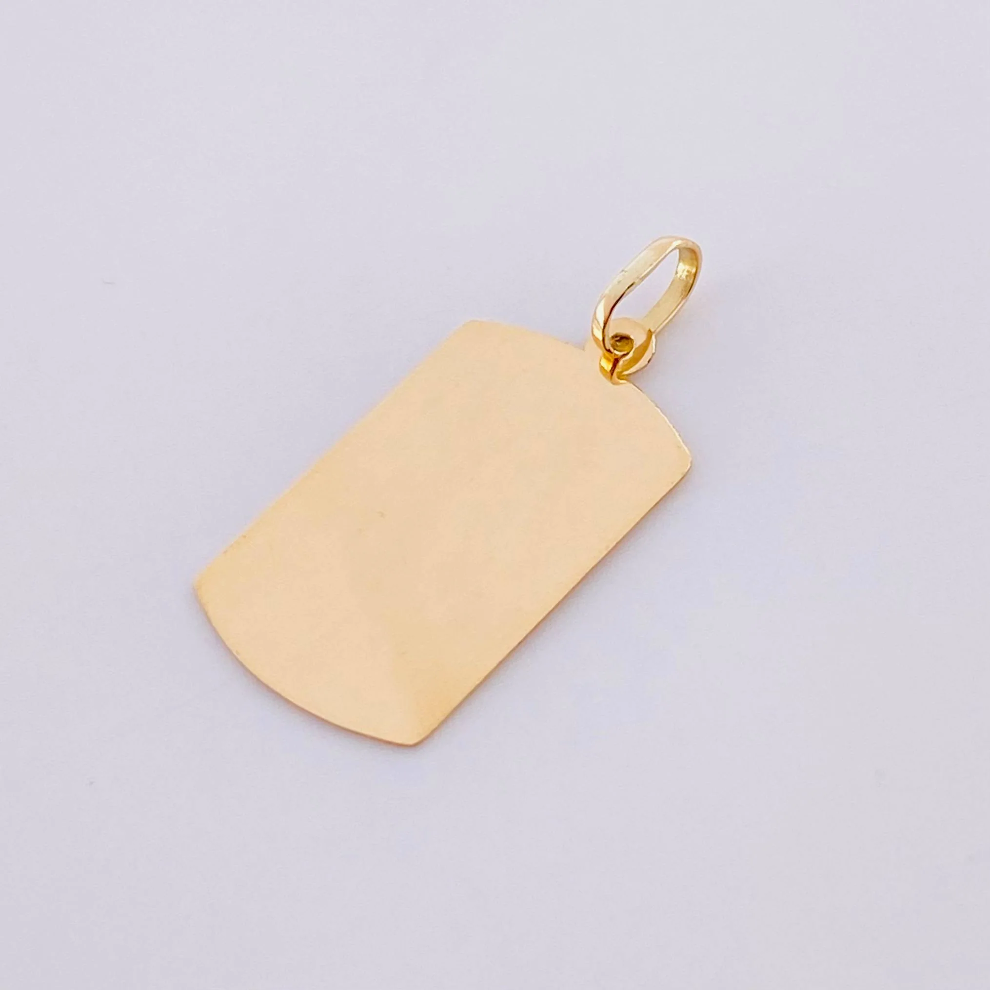 Dije Placa Rectangular Ovalada 0.75g / 2.5cm Oro Amarillo 18K - Image 3