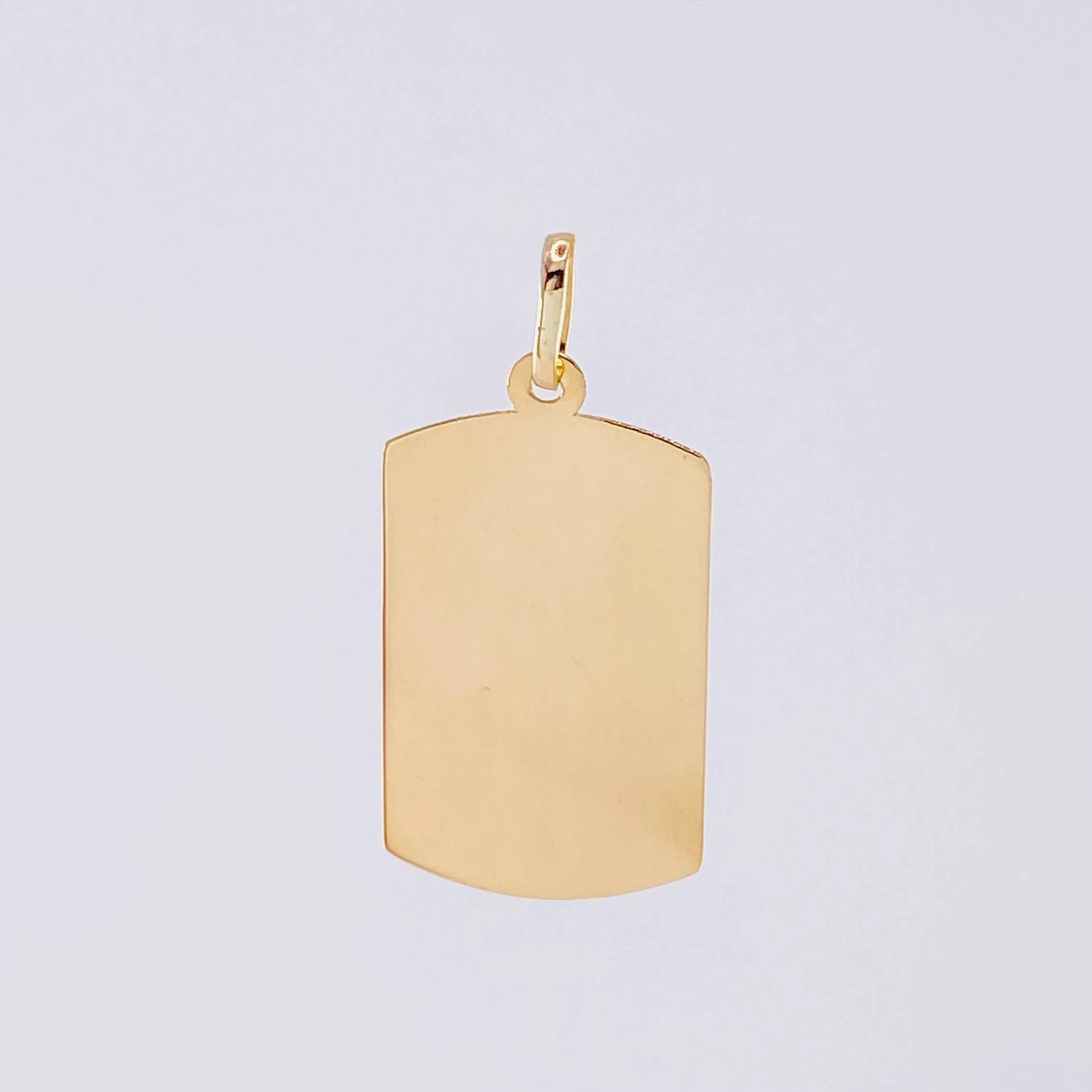 Dije Placa Rectangular Ovalada 0.8g / 2.5cm Oro Amarillo 18K - Image 2