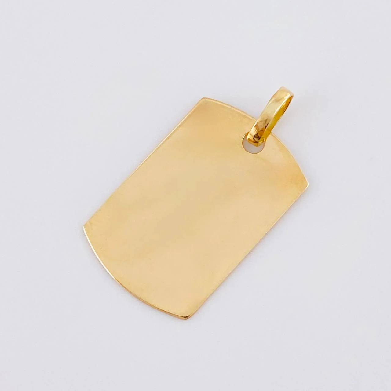 Dije Placa Rectangular Ovalada 0.9 g / 2.4 cm Oro Amarillo 18K - Image 3