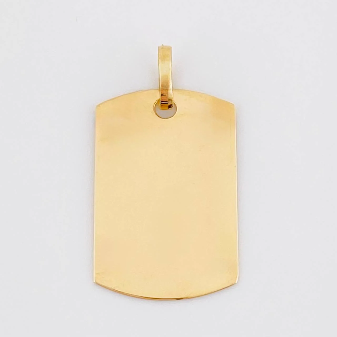 Dije Placa Rectangular Ovalada 1.1 g / 2.3 cm Oro Amarillo 18K