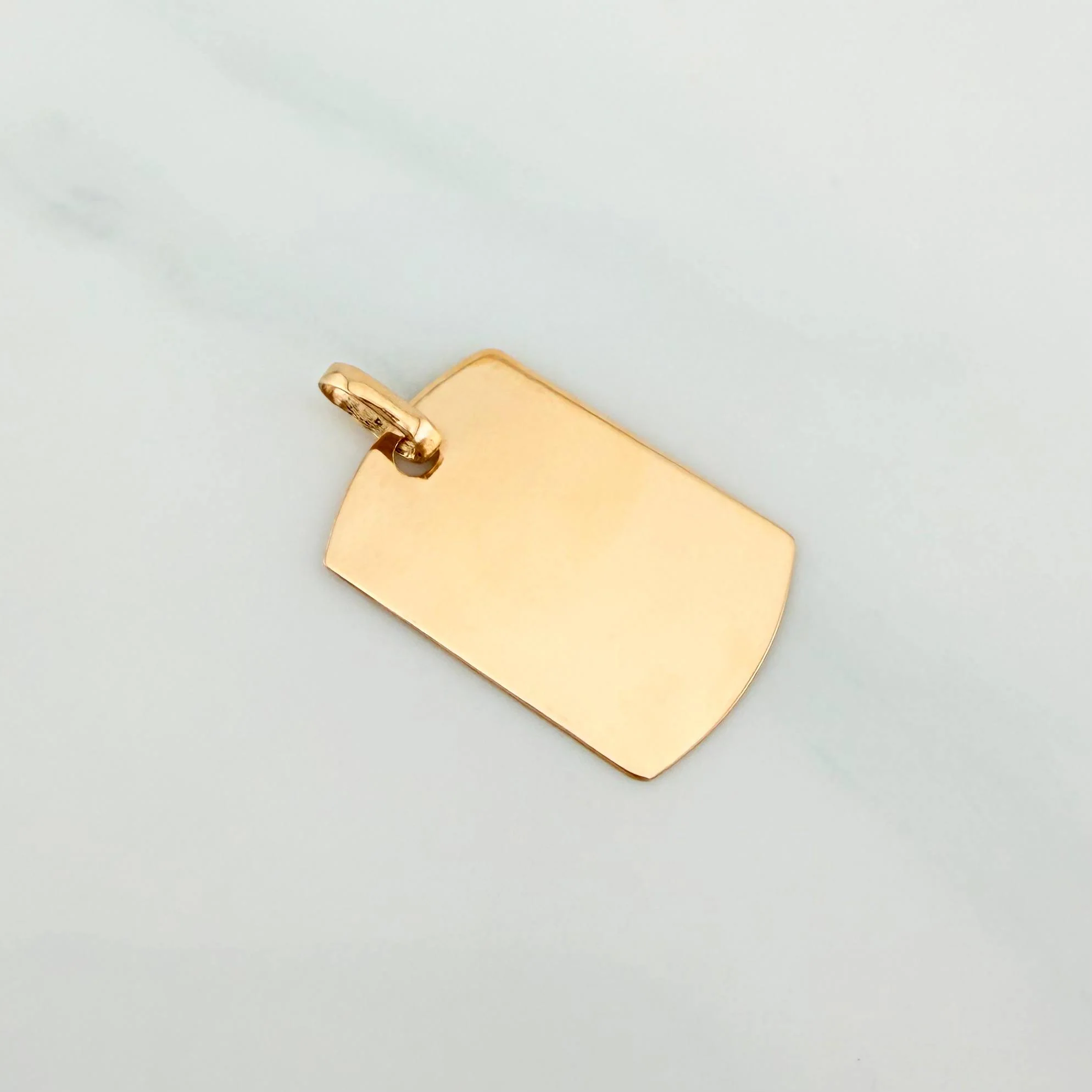 Dije Placa Rectangular Ovalada 1.45 g / 2.7 cm Oro Amarillo 18K - Image 2