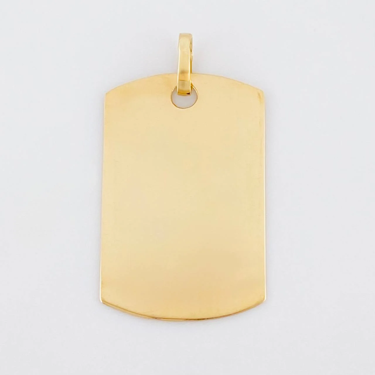 Dije Placa Rectangular Ovalada 1.5 g / 2.8 cm Oro Amarillo 18K