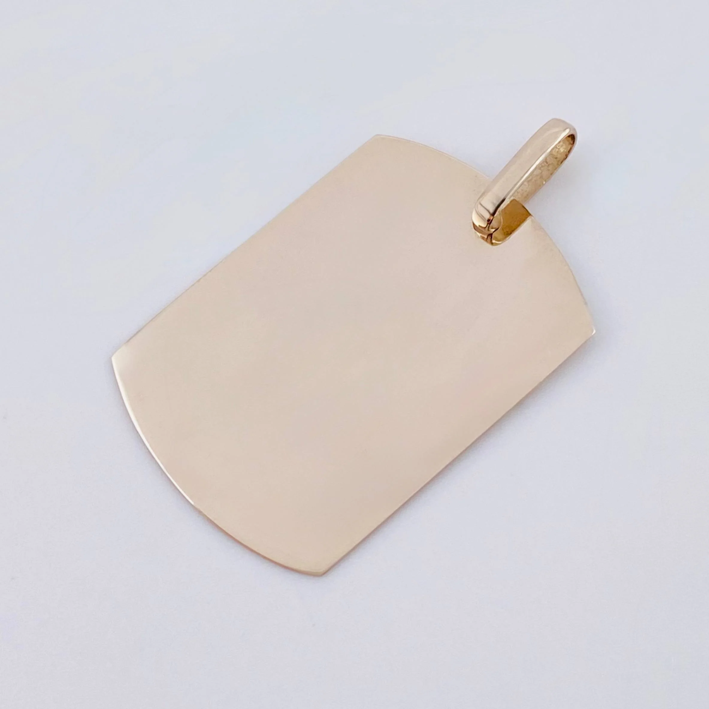 Dije Placa Rectangular Ovalada 1.55gr / 3cm / 25x19mm Oro Blanco 18K - Image 3