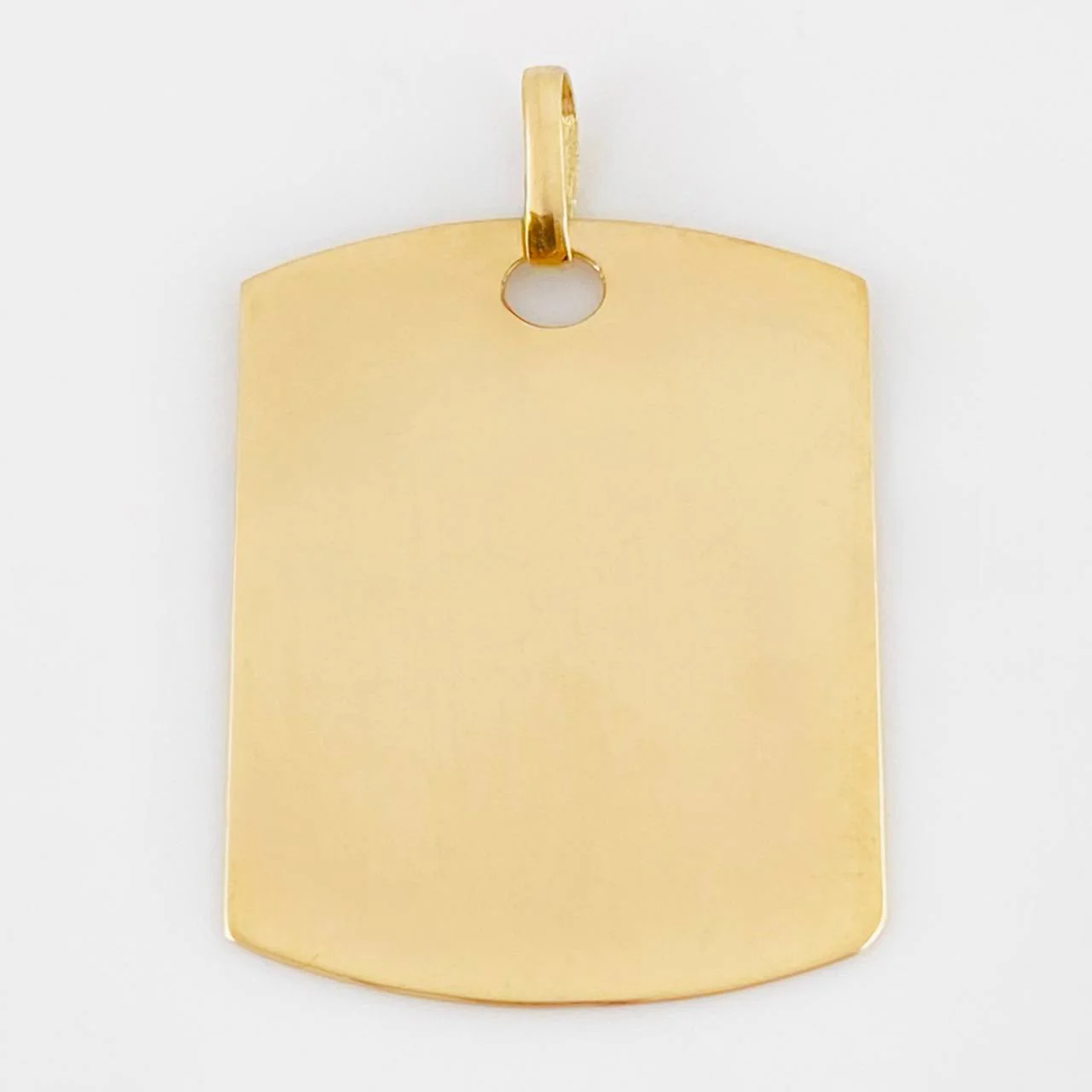 Dije Placa Rectangular Ovalada 1.87 g / 2.7 cm Oro Amarillo 18K