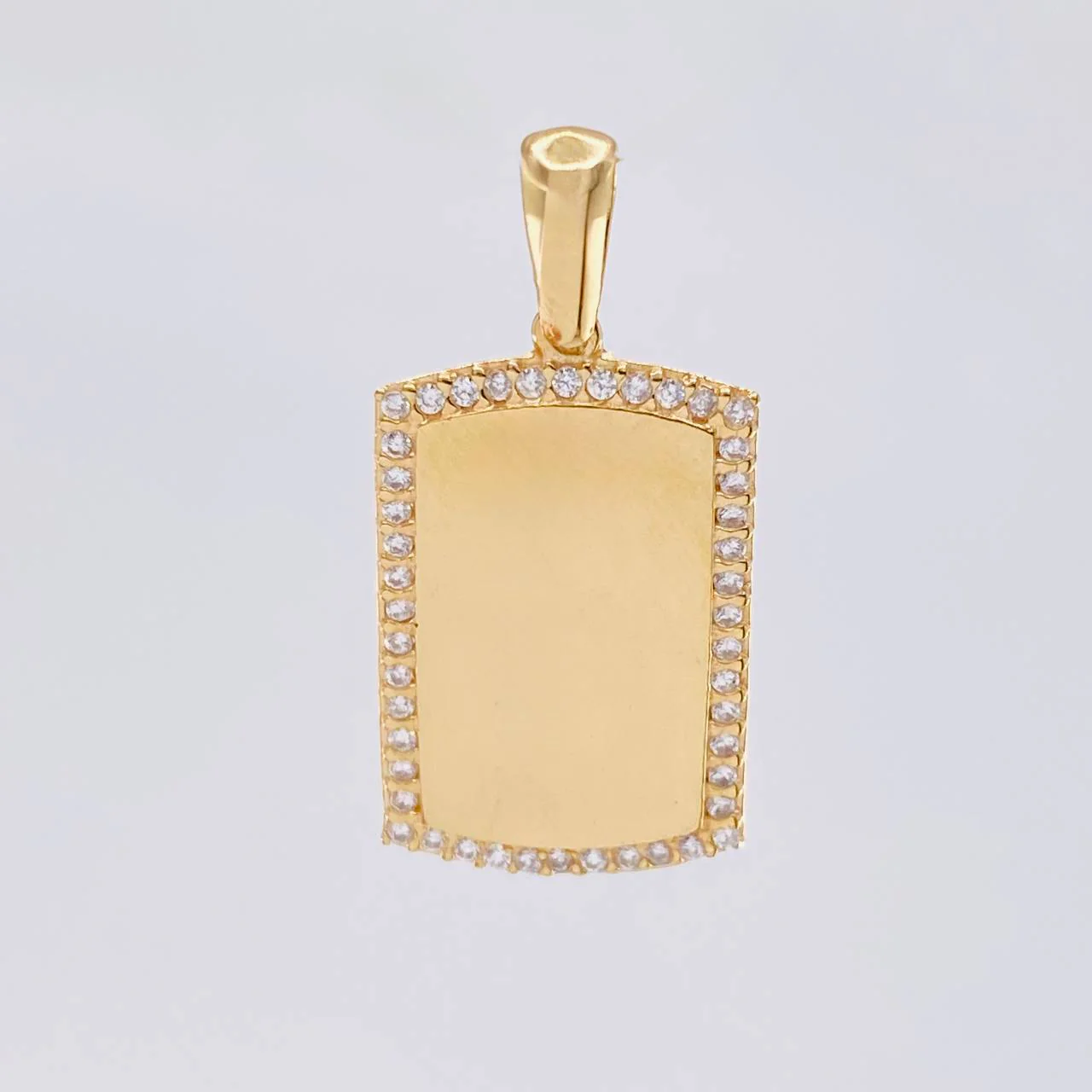 Dije Placa rectangular Ovalada 2.25g / 2.7cm Oro Amarillo 18K