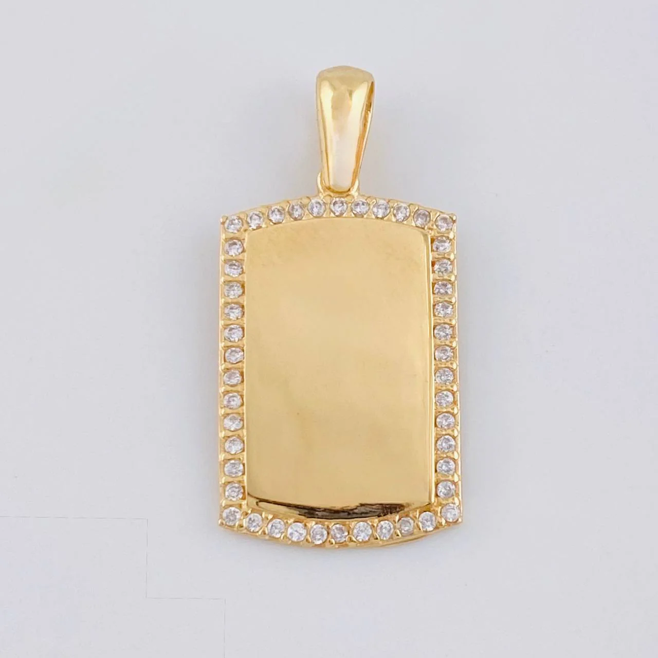 Dije Placa Rectangular Ovalada 2.5 g / 2.5 cm Oro Amarillo 18K