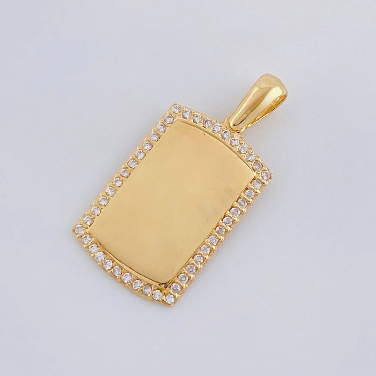 Dije Placa Rectangular Ovalada 2.5 g / 2.5 cm Oro Amarillo 18K - Image 3