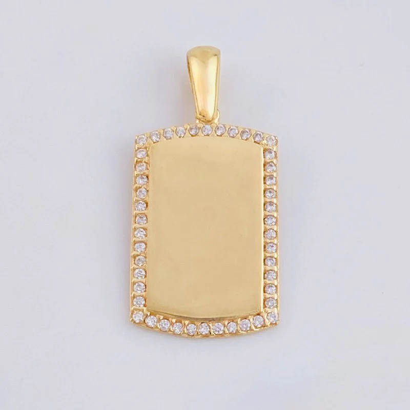 Dije Placa Rectangular Ovalada 2.5gr / 2.8cm / Oro Amarillo 18K *