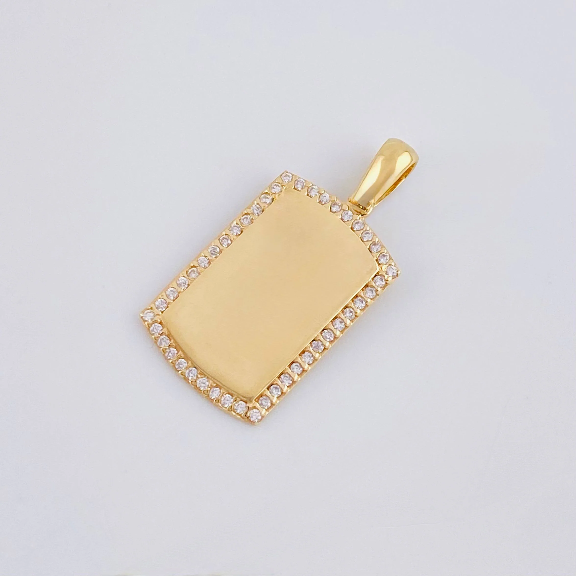 Dije Placa Rectangular Ovalada 2.5gr / 2.8cm / Oro Amarillo 18K * - Image 3